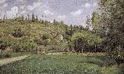 Camille Pissarro Pont de-sac of cattle and more people Schwarz oil painting artist